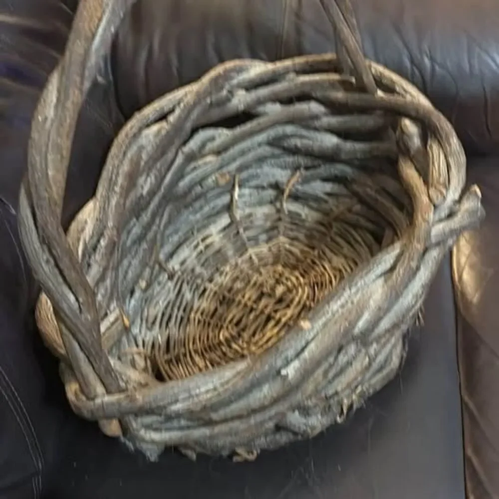 Rustic Hand-Woven Grapevine Basket